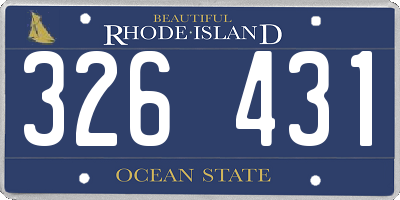 RI license plate 326431