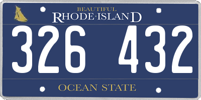 RI license plate 326432