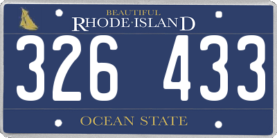 RI license plate 326433