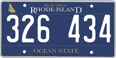 RI license plate 326434