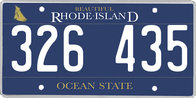 RI license plate 326435