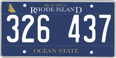 RI license plate 326437