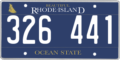 RI license plate 326441