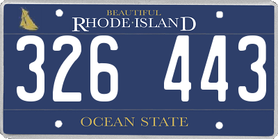 RI license plate 326443