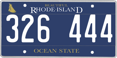 RI license plate 326444