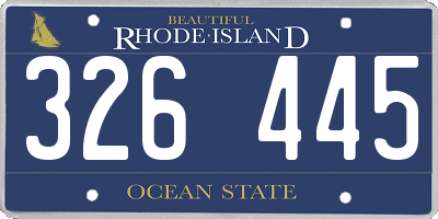RI license plate 326445
