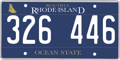 RI license plate 326446