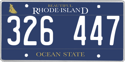 RI license plate 326447