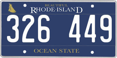 RI license plate 326449