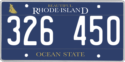 RI license plate 326450