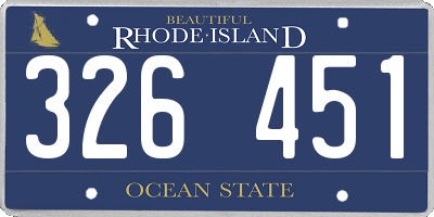 RI license plate 326451