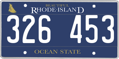 RI license plate 326453