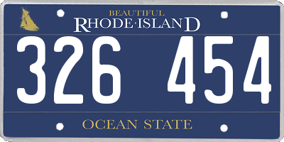 RI license plate 326454