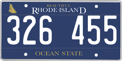 RI license plate 326455
