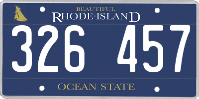 RI license plate 326457