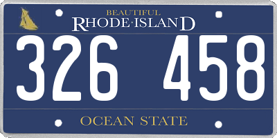 RI license plate 326458