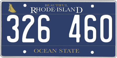 RI license plate 326460