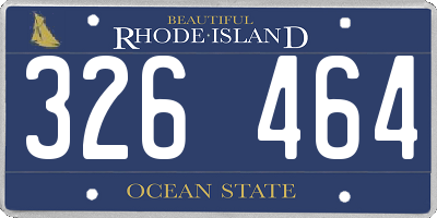 RI license plate 326464