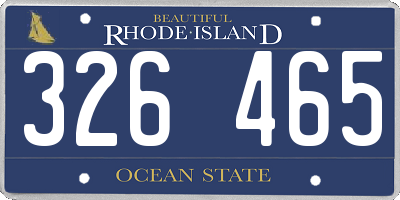RI license plate 326465