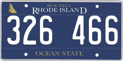 RI license plate 326466