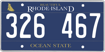 RI license plate 326467