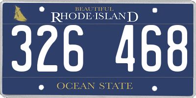RI license plate 326468