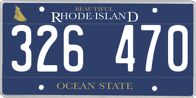 RI license plate 326470