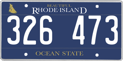 RI license plate 326473