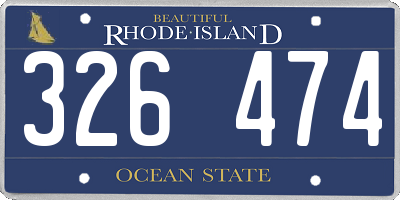 RI license plate 326474