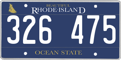 RI license plate 326475