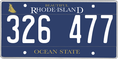 RI license plate 326477