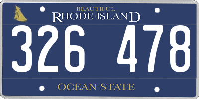 RI license plate 326478