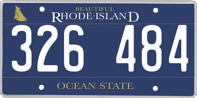 RI license plate 326484