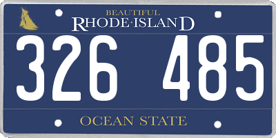 RI license plate 326485