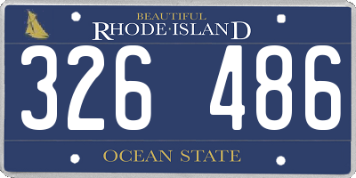 RI license plate 326486