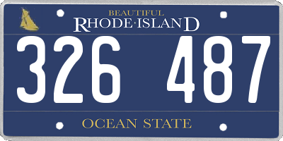 RI license plate 326487