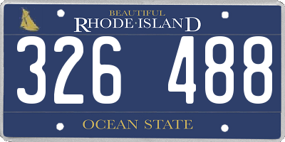 RI license plate 326488