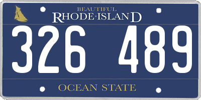 RI license plate 326489