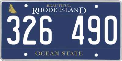 RI license plate 326490