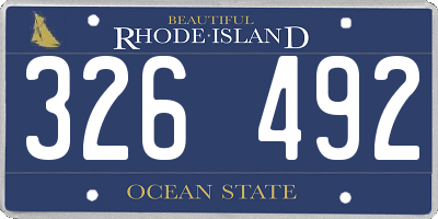 RI license plate 326492