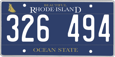 RI license plate 326494