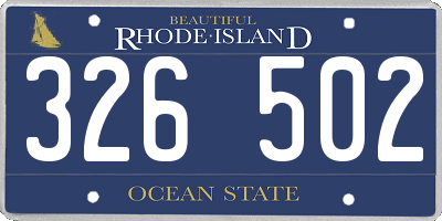 RI license plate 326502