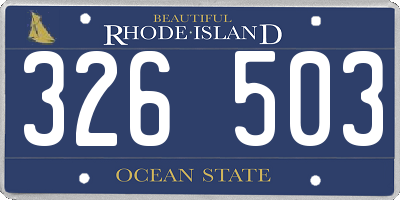 RI license plate 326503