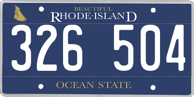 RI license plate 326504