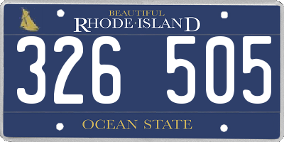 RI license plate 326505