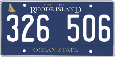 RI license plate 326506