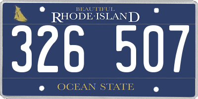RI license plate 326507