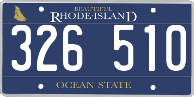 RI license plate 326510
