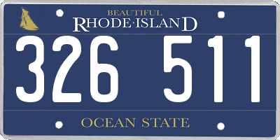 RI license plate 326511