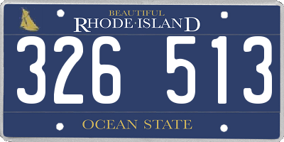 RI license plate 326513